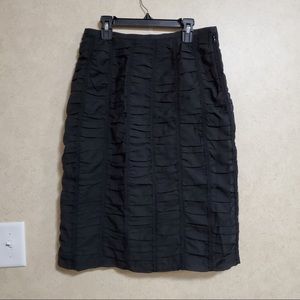 Tibi mid-calf length Black Ruched Skirt